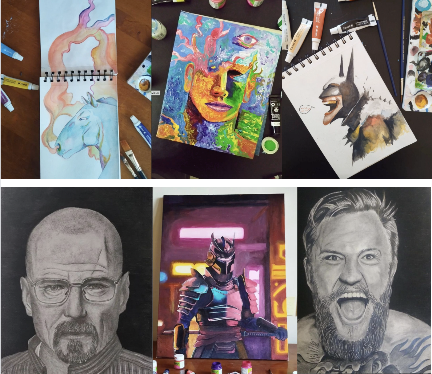 Paintings and sketches